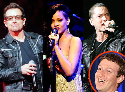 Eminem, Bono, Rihanna, Mark Zuckerberg Eminem, Bono, Rihanna, Mark Zuckerberg